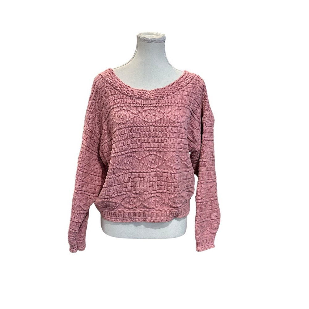 Y2k Wet Seal Pink Textured Cotton Sweater Soft Girl